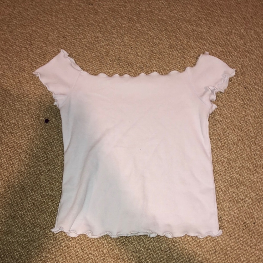 white off-the-shoulder crop top